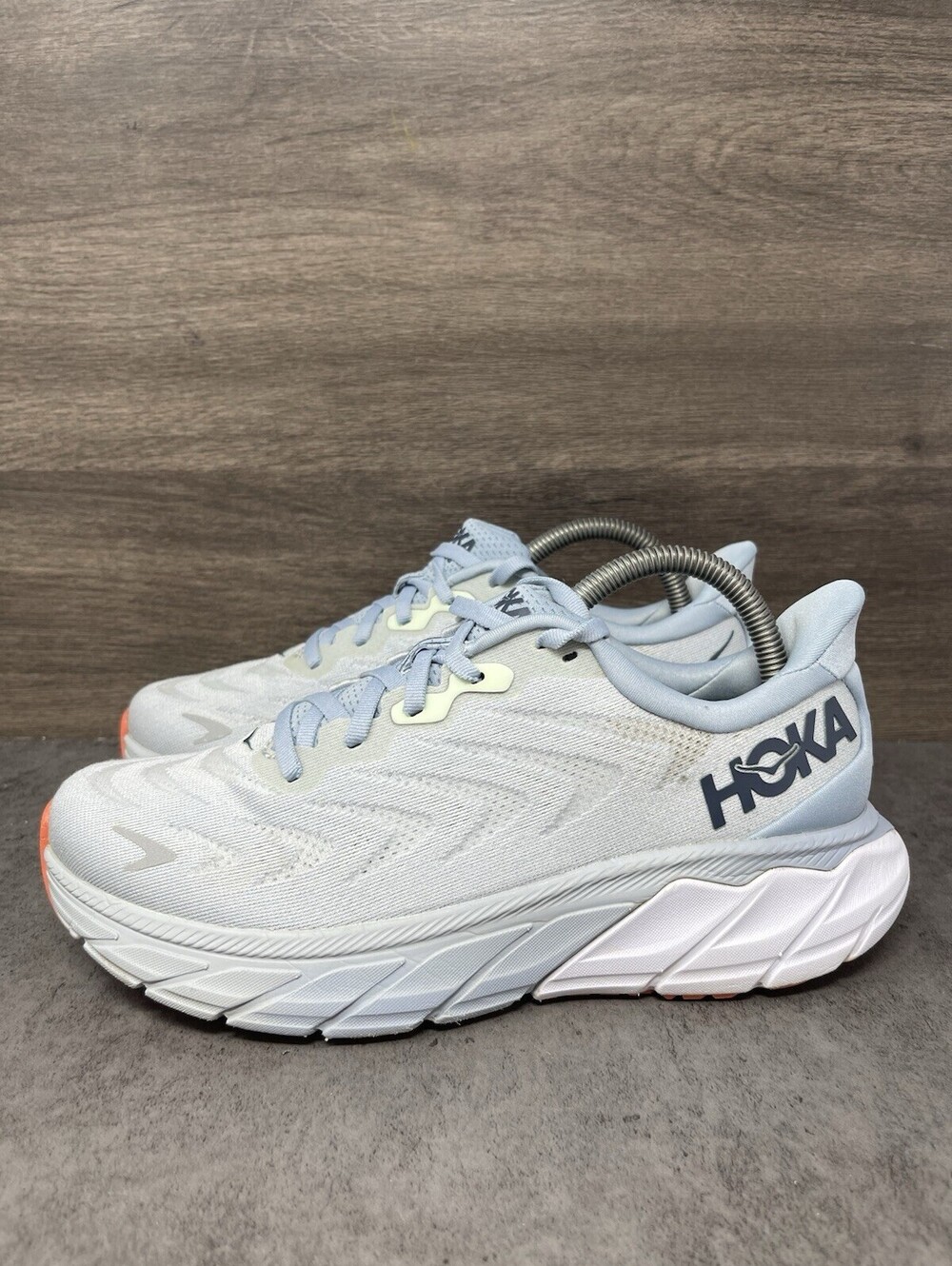 HOKA Arahi 6 Womens Size 8.5 B Blue White Orange Stability Running Shoes